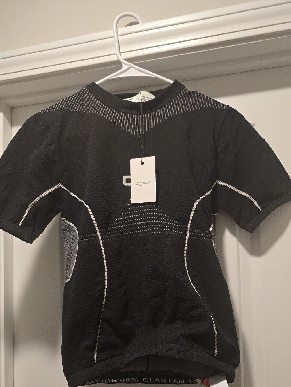 NWT Off-White Virgil Abloh OFF ACTIVE Seamless Cycling Jersey Tee Top L/XL